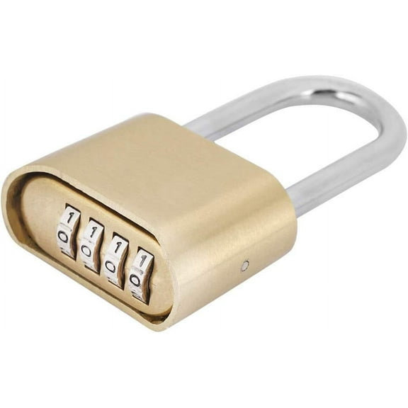 Combination Lock 4 Digit Digit Password Combination Padlock Outdoors Waterproof Solid Brass Lock for School Gym Sports Gate Toolbox Case Hasp Suitcase Luggage Code Locker