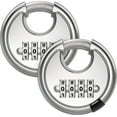thumbnail image 1 of Combination Lock, 4 Digit Disc Padlock with Hardened Steel Shackle, Keyless Heavy Duty Combo Lock for Outdoor Sheds Fence, Gate Hasps, Storage Unit, School Gym Locker (2 Pack,White), 1 of 8