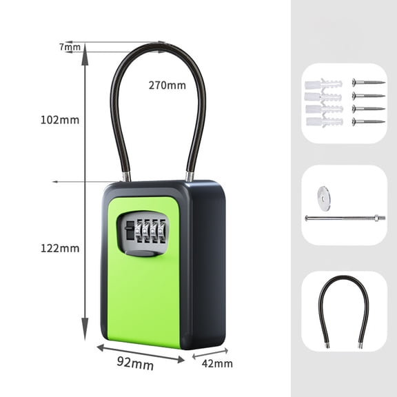Combination Lock 4 Digit Padlock for School Gym Locker, Sports Locker, Fence, Toolbox, Case, Hasp Storage (Black & Code Window)
