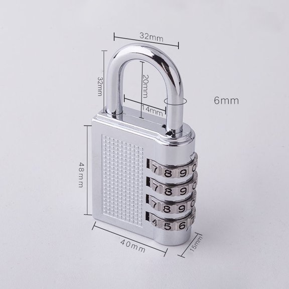 Combination Lock 4 Digit Padlock for School Gym Locker, Sports Locker, Fence, Toolbox, Case, Hasp Storage (Black & Code Window)