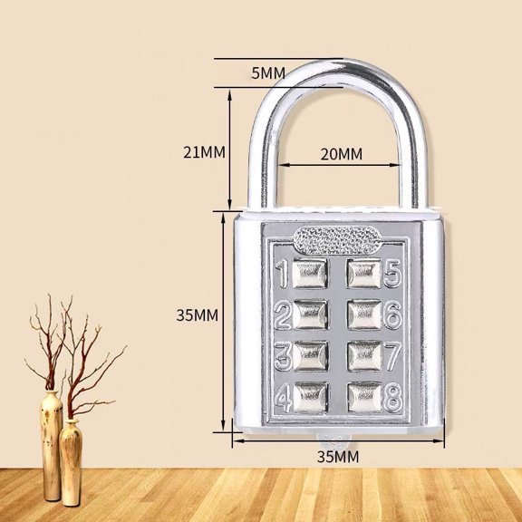 Combination Lock 4 Digit Padlock for School Gym Locker, Sports Locker, Fence, Toolbox, Case, Hasp Storage (White & Code Window)