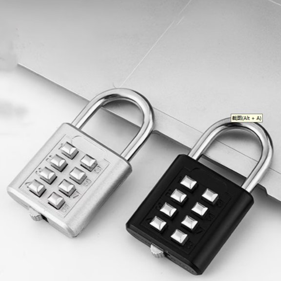 Combination Lock 4 Digit Padlock for School Gym Locker, Sports Locker, Fence, Toolbox, Case, Hasp Storage (White & Code Window)