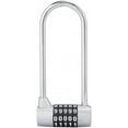 thumbnail image 1 of Combination Lock, 5 Digit Combination Padlock, 116mm Long Flexible Cable Lock, Long Shackle Padlocks, Updated Safety Resettable Lock for Gym Locker, Closet, Luggage, Cabinet, Outdoor (Silver), 1 of 5