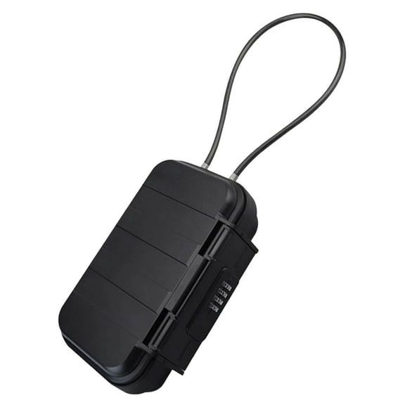 Combination Lock Box Portable Safe – Small Travel Security Case with Removable Steel Cable – Waterproof & Anti-Theft Mini Safe for Beach, Hotel, Office, Gym & Personal Items