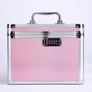 Combination Lock Box, Security Lock Boxes for Documents, Valuables, Medicine & Money - 10 x 7.25 x 7.75 Inch-Pink