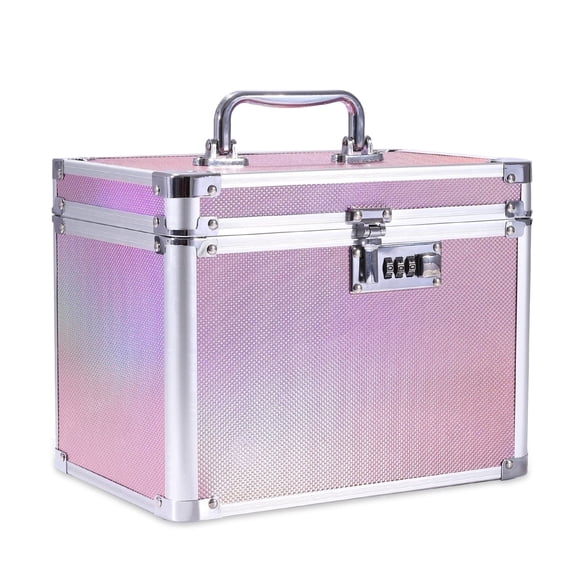 Trotianingyu Combination Lock Boxes Security Portable Medicine Storage Box for Documents,Money,Valuables Colorful Aurora