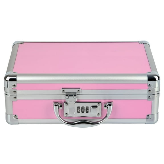 Large Medication Lock Aluminium Alloy Medicine Key Lock Box for Home and Travel Medicine Lock Box, Medicine & Money, Pink  11.2 X 8 X 3.9 inches
