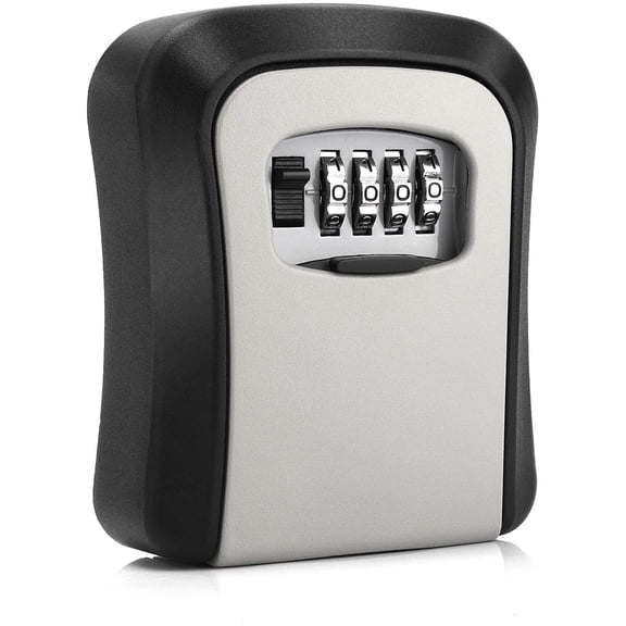 Combination Lock Box,Wall Mount Key Lock Box with Code,Resettable Code Safe Security Lock Box for Garden, Garage, Home, Office, Apartment Spare Key Storage,Gray