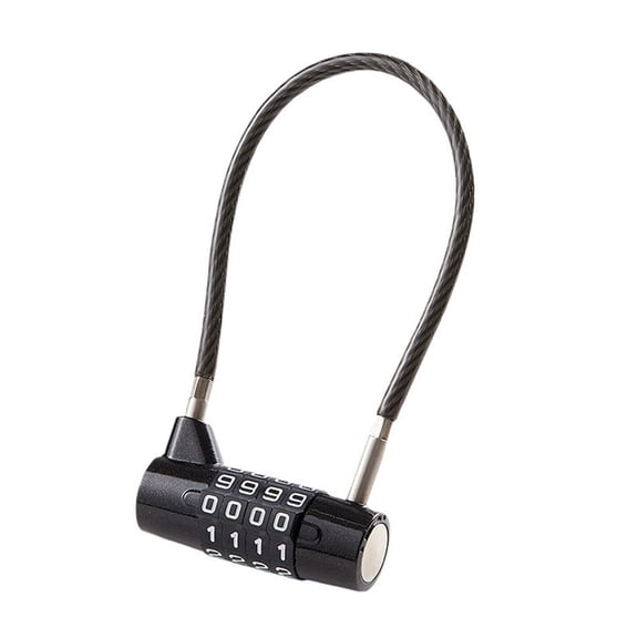 Combination Lock Cable Lock with 4 Digits Cabinet Lock with Durable Cable Ideal for lockers, Gym, gate, Fence, Toolbox, case, hasp Storage and Outdoorblack175mm