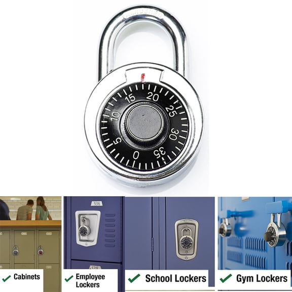 1Pk Combination Lock 3-Digit Padlock Keyless Gym School Luggage Heavy Duty Steel