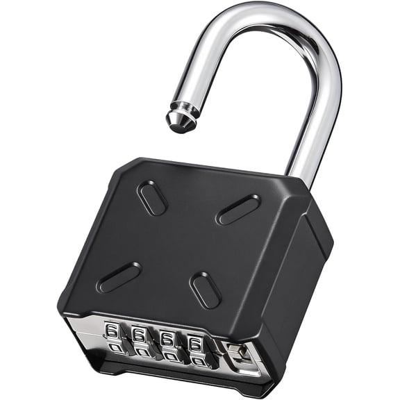 Combination Lock Heavy Duty Outdoor Padlock, Security Customizable 4 Digit Code Gate Locks for Fence, Toolbox, Case, Hasp Storage,1 Pack