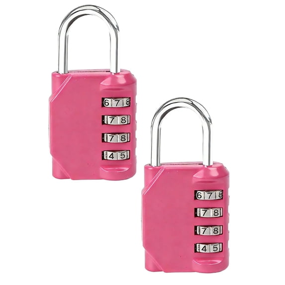 Combination Lock for Locker, 4 Digit Resettable Password Padlock Zinc Alloy Waterproof Security Pink Lock Gym School Locker Lock with Code for Cabinet