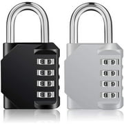 Combination Lock Outdoor 2 Pack, 4 Digit Resettable Weatherproof Combination Padlock for Gym, School, Gates, Doors, Hasps Storage (2 Pack)
