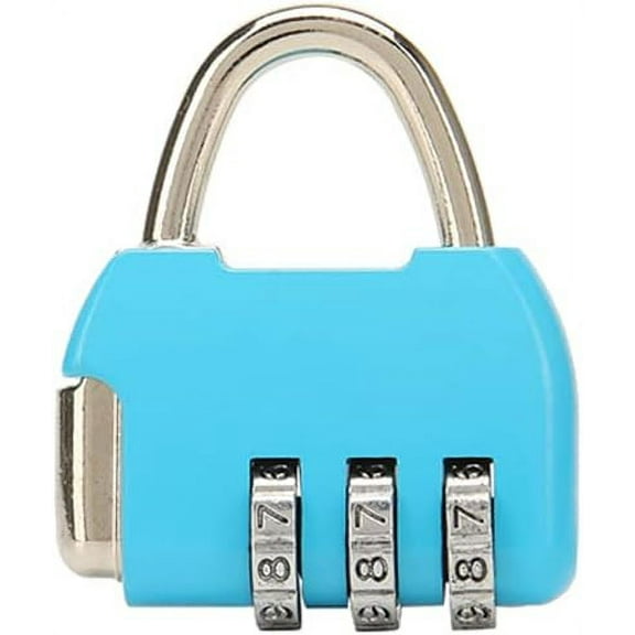 Combination Lock Resettable 3 Digit Padlock with Combination, Waterproof and Heavy Duty Combination Padlock Outdoor for School Gym Locker, Fence Gate, Toolbox - Blue