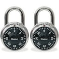 thumbnail image 1 of Combination Lock, Stainless Steel, 1 7/8" Wide, Black Dial, 2/pack | Bundle of 5, 1 of 2