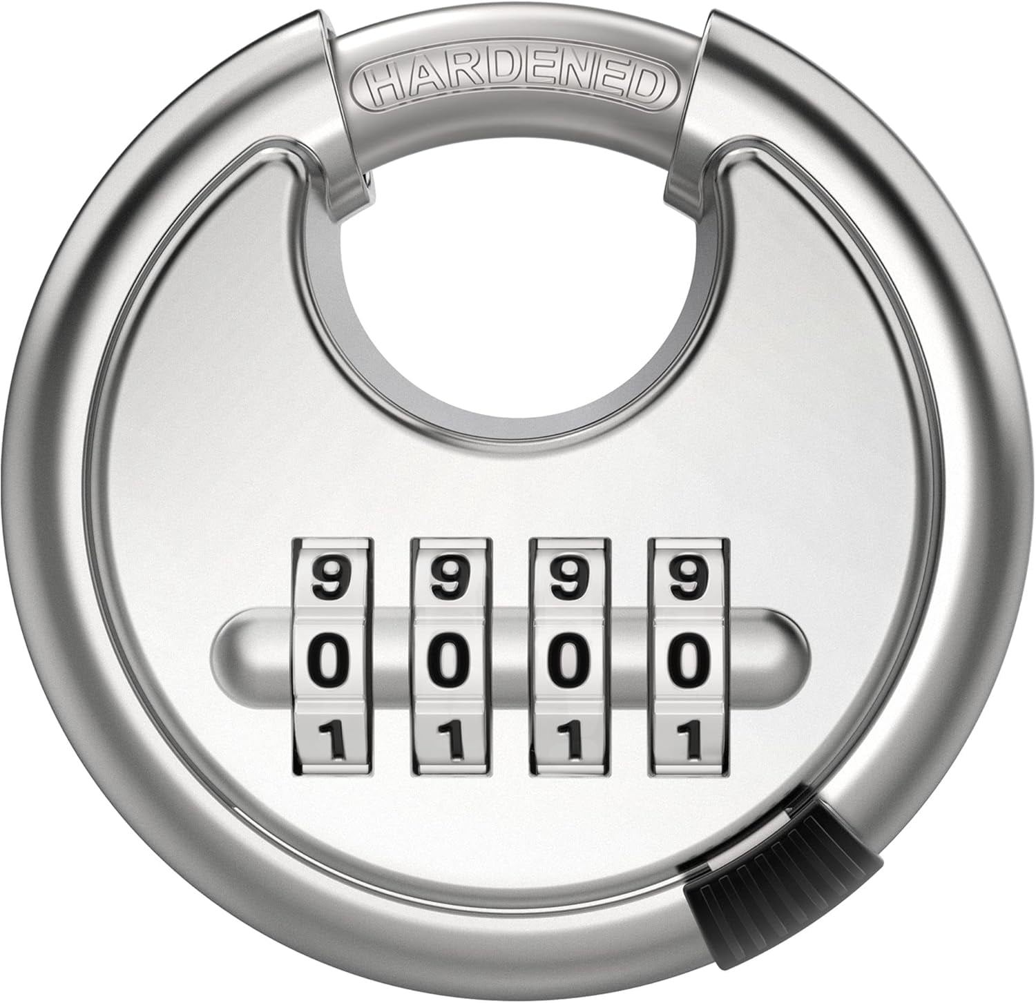 D-Shaped Heavy Duty Security Padlock - 10mm Thick Shackle, Hardened Steel, 4 Keys For Outdoor, Garage, Container, Shed