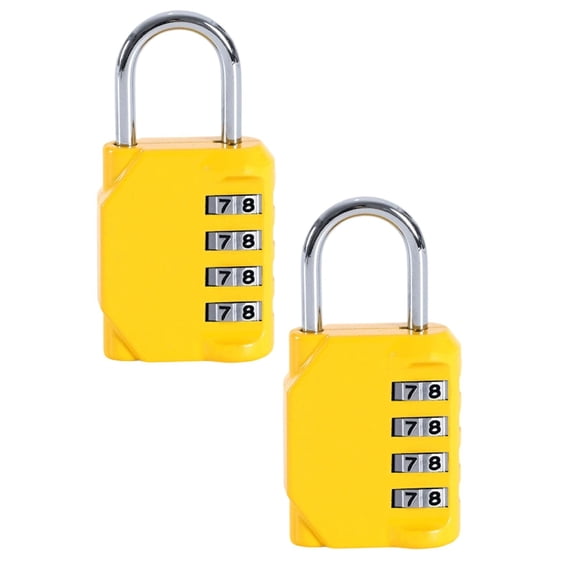 Combination Lock for Locker, 4 Digit Resettable Password Padlock Zinc Alloy Security Yellow Lock Gym School Locker Lock with Code for Cabinet