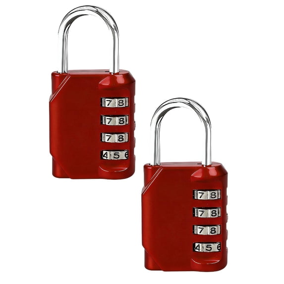 Combination Lock for Locker, 4 Digit Resettable Password Padlock Zinc Alloy Waterproof Security Red Lock Gym School Locker Lock with Code for Cabinet