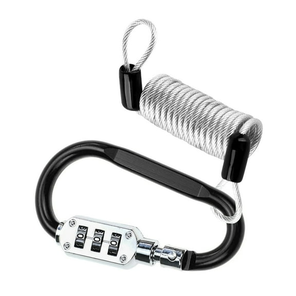 Combination Locks, 3-Digit Heavy Duty Carabiner Clips, D-Shaped Bike Code Locks