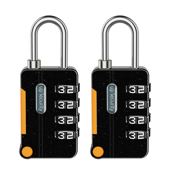 Combination Locks, AMIR 4 Digit Code Resettable Padlock for Locker Luggage Fence Toolbox Storage Box School Gym 2 Packs