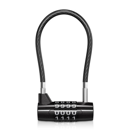 Combination Locks, AMIR Long Shackle 4 Digit Code Resettable Combination Padlock for Locker Door Luggage Bike Fence Warehouse