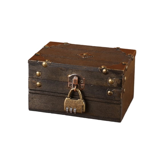 Combination Locks Wood Box Hide Compartment Decorative Home Office Organizers