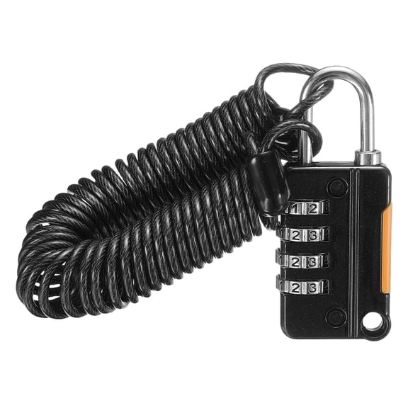 Combination Luggage Lock, 4 Digit Combination Padlock with Flexible Black Cable (220cm) Travel Locker for Suitcases
