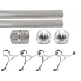 thumbnail image 1 of Combination Mount Foot Rail Kit, Satin Brush Finish Stainless Steel Tubing w/Internal Connector, Combination Bar Foot Rail Brackets, Domed End Cap, 12 ft = 72 in x 2, 1 of 3