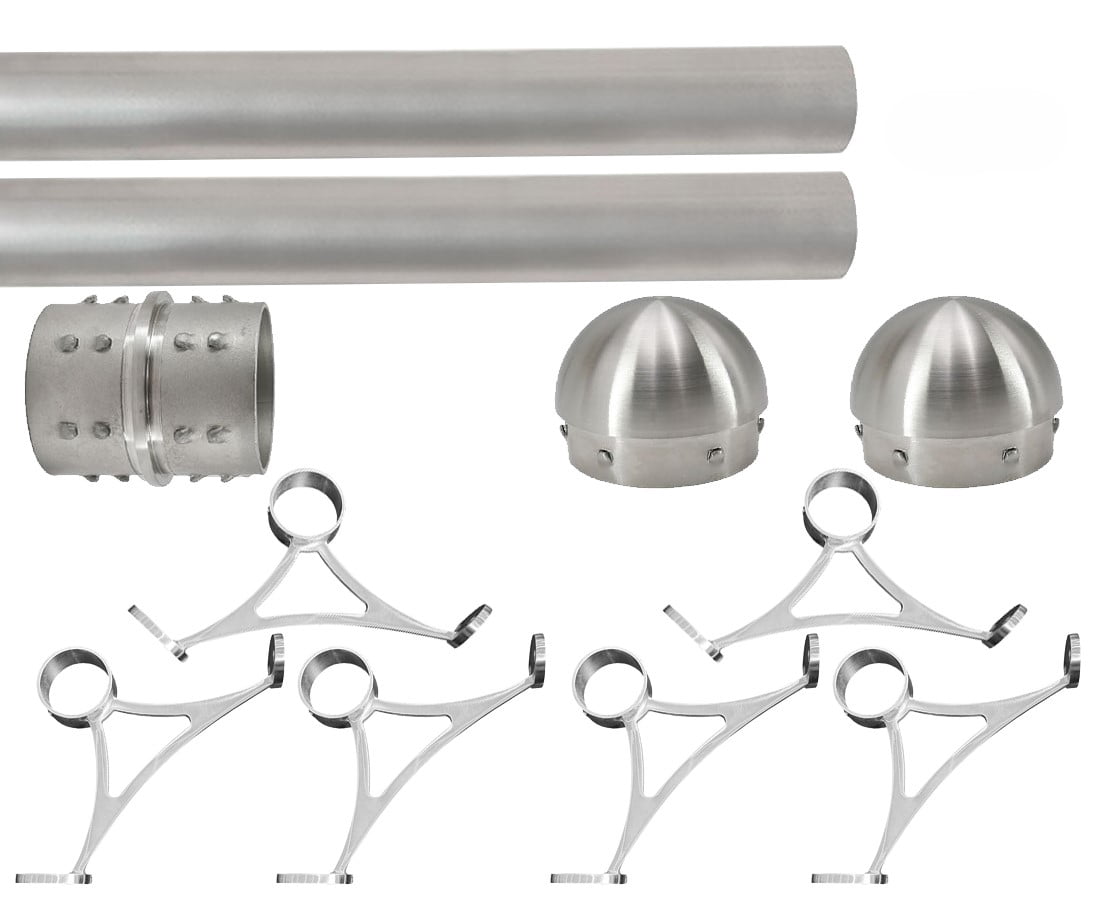 Combination Mount Foot Rail Kit, Satin Brush Finish Stainless Steel ...