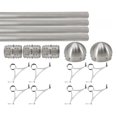 thumbnail image 1 of Combination Mount Foot Rail Kit, Satin Brush Finish Stainless Steel Tubing w/Internal Connector, Combination Bar Foot Rail Brackets, Domed End Cap, 21 ft = 63 in x 4, 1 of 3