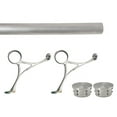 thumbnail image 1 of Combination Mount Foot Rail Kit, Satin Brush Finish Stainless Steel Tubing w/Internal Connector, Combination Bar Foot Rail Brackets, FLat End Cap, 2 ft = 24 in x 1, 1 of 3