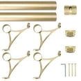 thumbnail image 1 of Combination Mount Foot Rail Kit, Satin Golden Finish Stainless Steel Tubing w/Internal Connector, Combination Foot Rail Brackets, Tapered End Cap, 11 ft = 66 in x 2, 1 of 3