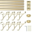 thumbnail image 1 of Combination Mount Foot Rail Kit, Satin Golden Finish Stainless Steel Tubing w/Internal Connector, Combination Foot Rail Brackets, Tapered End Cap, 26 ft = 78 in x 4, 1 of 3