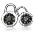 thumbnail image 1 of Combination Padlock 2 Pack, Fixed Dial Combination Padlock with Different Combinations, Black Turntable, Lock for Gym & Locker, School, Toolbox, and More, 1 of 5