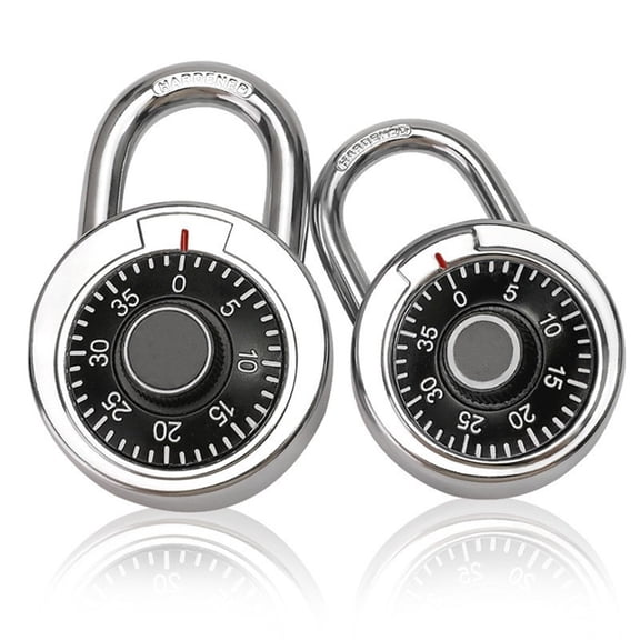 Combination Padlock 2 Pack, Fixed Dial Combination Padlock with Different Combinations, Black Turntable, Lock for Gym & Locker, School, Toolbox, and More