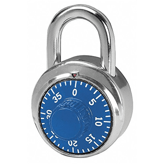 Combination Padlock, Center, Blue$$Tools & Hardware Other