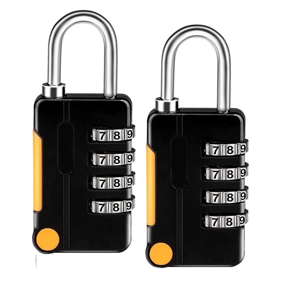 Combination Padlock, 2 Pack Small Waterproof Padlocks for School Gym Locker, Gate, Shed, 4 Digit Code Security Locks