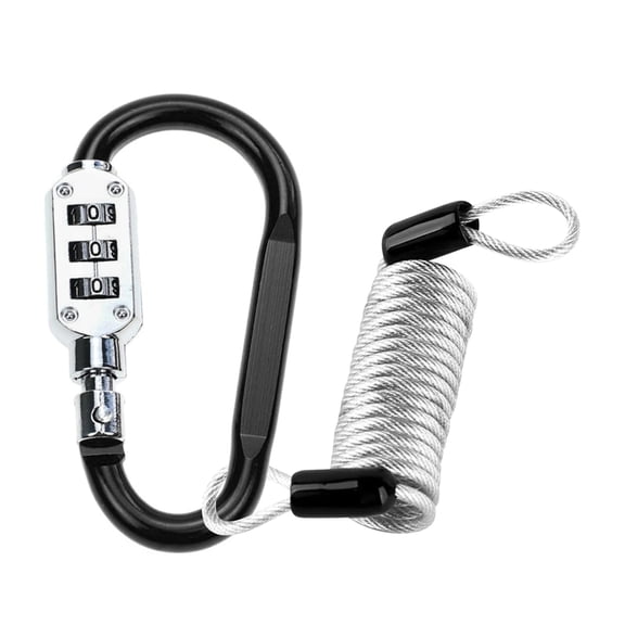 D-Shaped Code Lock for Bicycles Security Cable Lock, Outdoor Lock Combination Locks, 3-Digit Heavy Duty Carabiner Clips