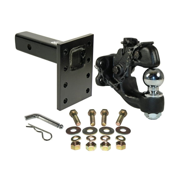 Combination Pintle Hook w/ 2-5/16" Ball, 10 Ton Capacity, Mounting Plate and Hardware - Made In U.S.A.