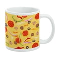 thumbnail image 1 of Combination Pizza Pattern With Pepperoni Olives and Onions White Mug, 1 of 4