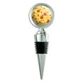 thumbnail image 1 of Combination Pizza Pattern With Pepperoni Olives and Onions Wine Bottle Stopper, 1 of 8