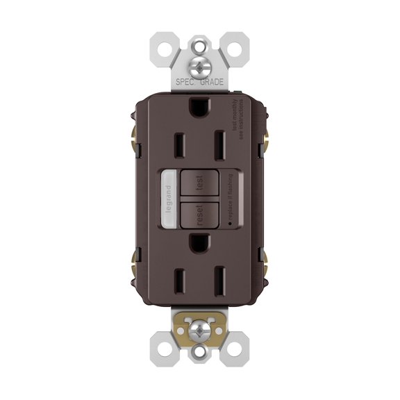 Combination Tamper-Resistant 15A Self-Test Night Light/GFCI, Dark Bronze