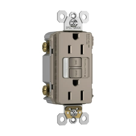 Combination Tamper-Resistant 15A Self-Test Night Light/GFCI, Nickel