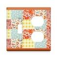 thumbnail image 1 of Combination Toggle Light Switch/Duplex Receptacle Pioneer Floral Outlet Wall Plate Cover,1 Toggle 1 Duplex 4.6" x 4.6”,Polycarbonate Thermoplastic, Home Decor for Kitchen Living Room Bedroom, 1 of 2