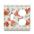 thumbnail image 1 of Combination Toggle Light Switch/Duplex Receptacle Pioneer Floral Outlet Wall Plate Cover,1 Toggle 1 Duplex 4.6" x 4.6”,Polycarbonate Thermoplastic, Home Decor for Kitchen Living Room Bedroom, 1 of 2