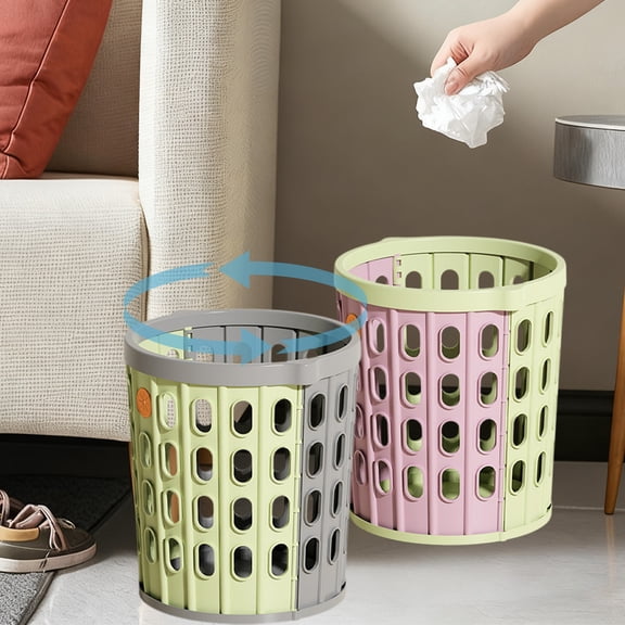 Combination Trash Can, Modular Storage Bin with Three Sections, Foldable Splicing Waste Bin for Office, Bathroom, Desk Side, and Small Space Organization