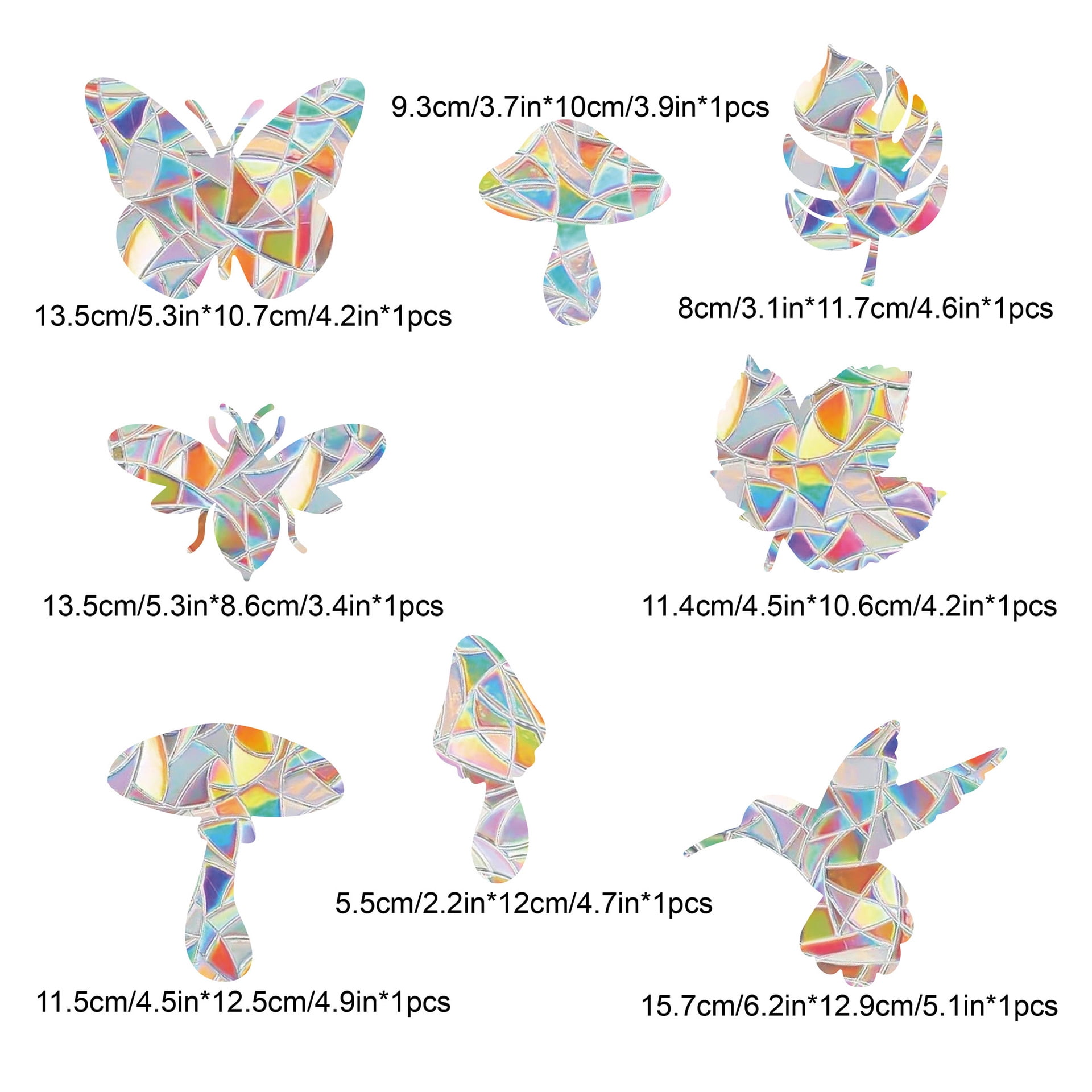 Combination colorful window stickers sun catcher round butterfly prism ...