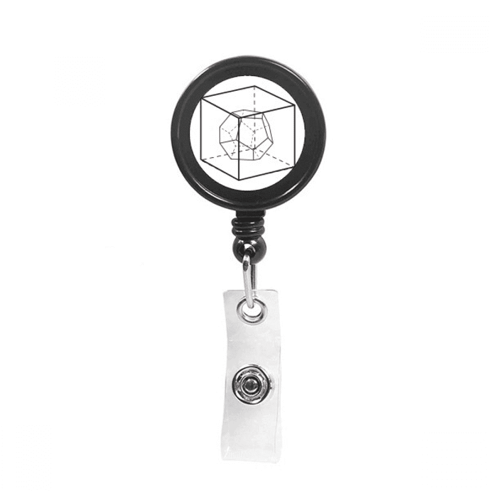 Combinatorial Cube Mathematical Geometric Space Retractable Keychain Badge Holder ID Badge