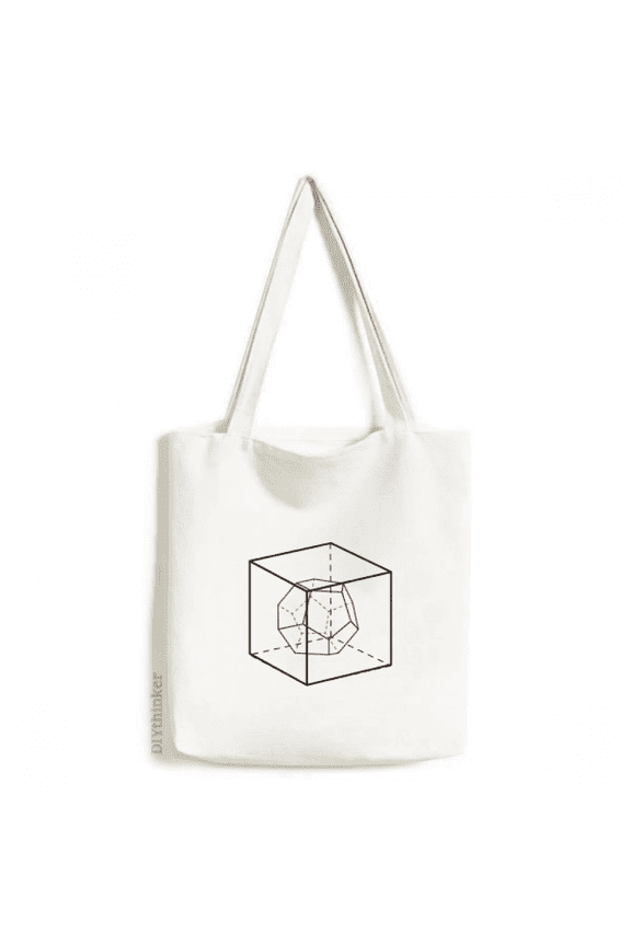 Combinatorial Cube Mathematical Geometric Space Tote Canvas Bag Shopping Satchel Casual Handbag