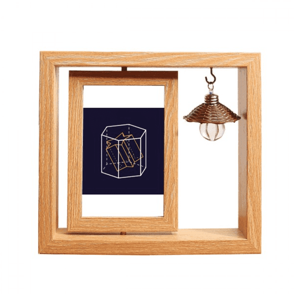 Combinatorial Inclination Mathematical Geometric Space Wooden Rotating Picture Photo Frame 4x6
